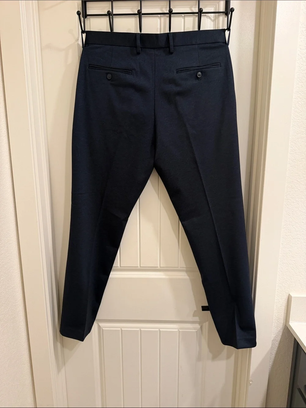 Perry Ellis Men's Navy Flat-Front Dress Pants